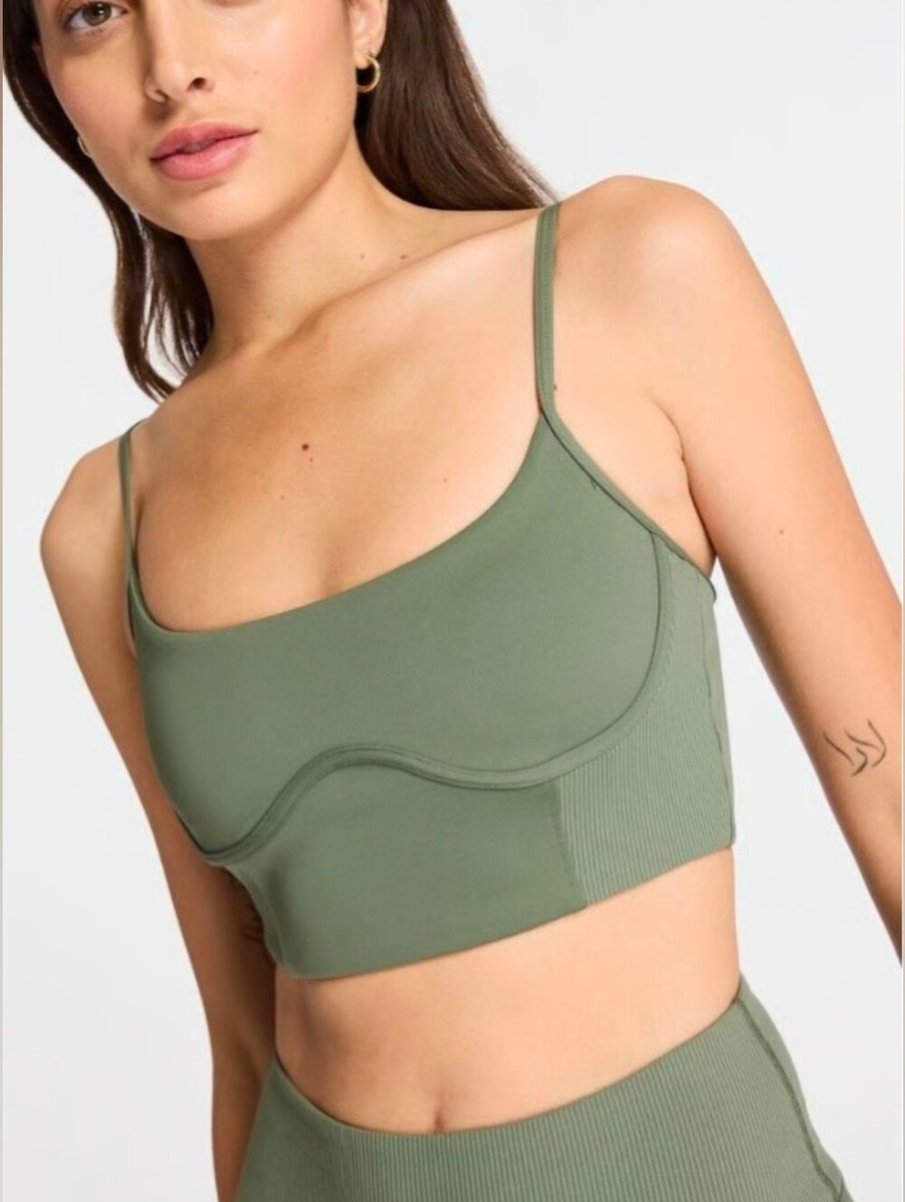 IVL Collective Bustier Bra Sports Bra Olive Green Size 8